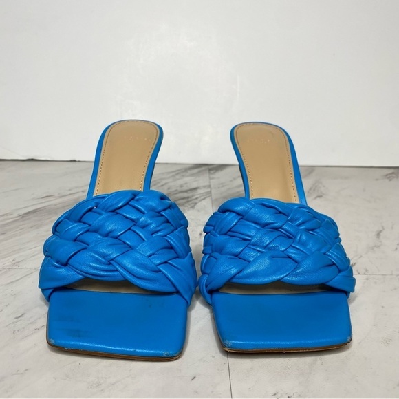 Marc Fisher Draya Braided Blue Leather Heeled Sandal 8M - Picture 2 of 13